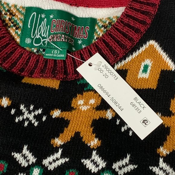 Ugly Christmas Sweater Oh Snap Gingerbread Man Candy Cane Crutch Mens Womens S - Picture 4 of 4